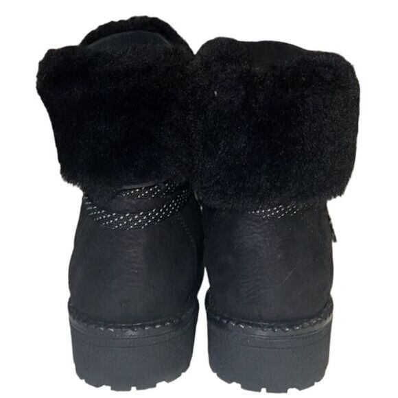 J Crew Black Leather and Nubuck Sherling Winter Ankle Boots‎ Size 7 - Picture 6 of 13